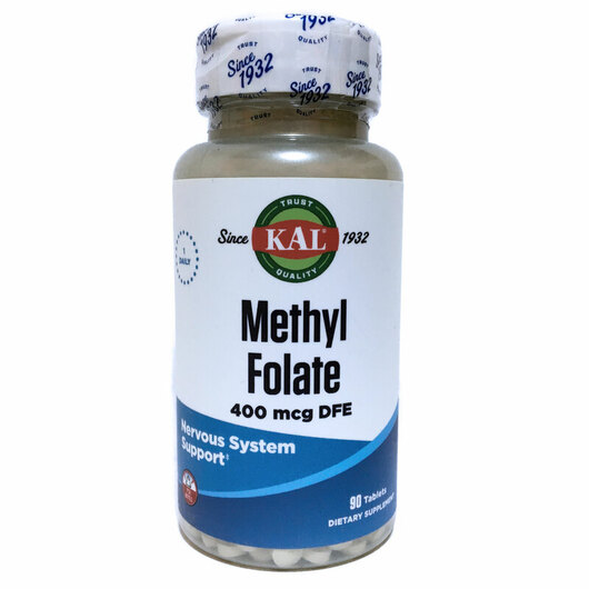 Основне фото товара Methyl Folate 400 mcg Основне фото товара KAL, Methyl Folate 400 mcg, Метілфолат 400 мкг, 90 таблеток