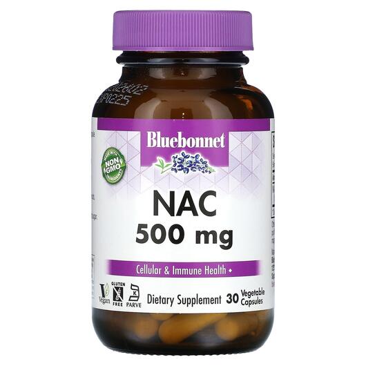 Основное фото товара Bluebonnet Nutrition, N-ацетилцистеин, NAC 500 mg, 30 капсул