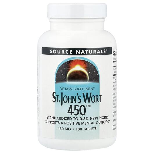 Основне фото товара Source Naturals, St. John's Wort 450 450 mg, Звіробій, 180 т