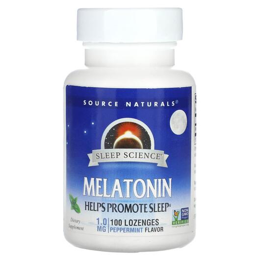 Основне фото товара Source Naturals, Melatonin Peppermint 1 mg, Мелатонін, 100 пастил