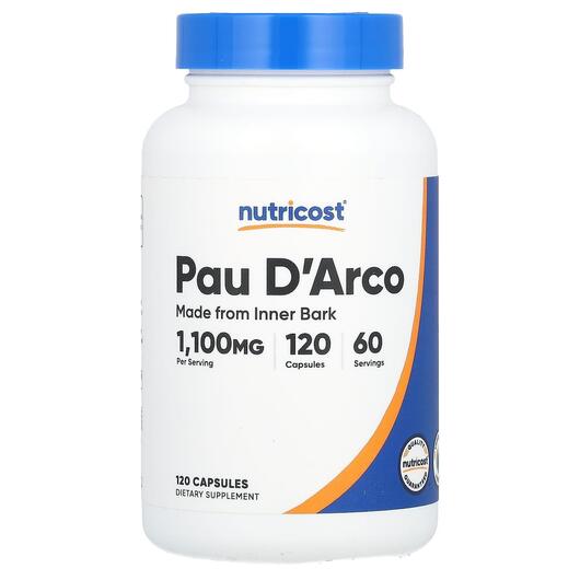 Основное фото товара Nutricost, Пау Д'арко, Pau D'Arco 1100 mg, 120 капсул