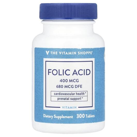 Основне фото товара Folic Acid 680 mcg DFE Основне фото товара Folic Acid 680 mcg DFE, Вітамін B9 Фолієва кислота, 300 таблеток