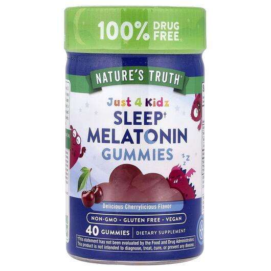 Основное фото товара Just 4 Kids Sleep Melatonin Cherrylicious 1 mg Основное фото товара Nature's Truth, Мелатонин, Sleep Melatonin Gummies, 40 конфе