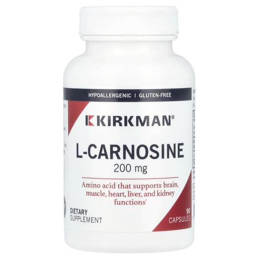 Основне фото товара L-Carnosine 200 mg Основне фото товара Kirkman, L-Carnosine 200 mg, L-Карнозин 200 мг, 90 капсул
