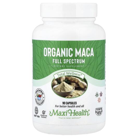 Основне фото товара Organic Maca Full Spectrum Основне фото товара Maxi Health, Organic Maca Full Spectrum, Мака, 90 капсул