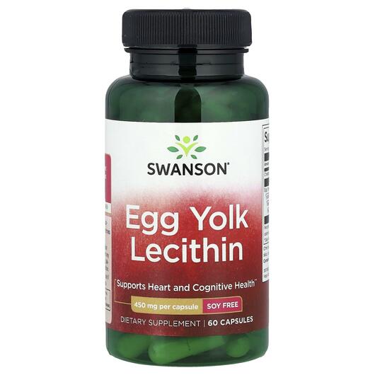 Основне фото товара Swanson, Egg Yolk Lecithin 450 mg, Лецитин, 60 капсул