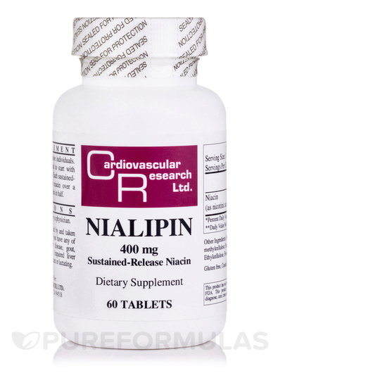 Основное фото товара Nialipin 400 mg Sustained-Release Niacin, Витамин B3 Ніацин, 60 т