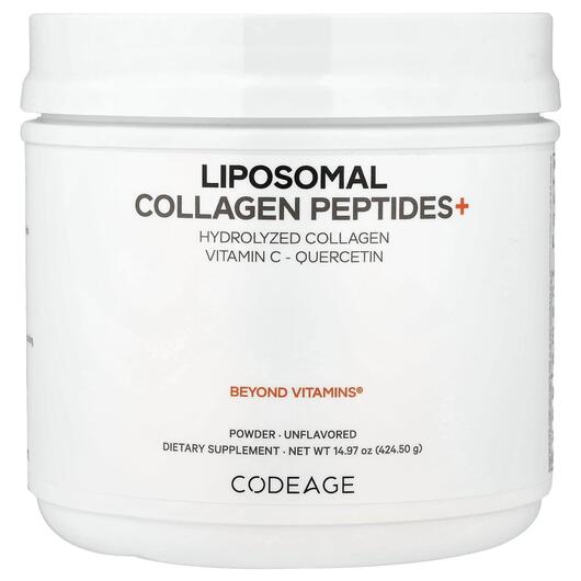 Основное фото товара CodeAge, Коллагеновые пептиды, Liposomal Collagen Peptides+, 424.