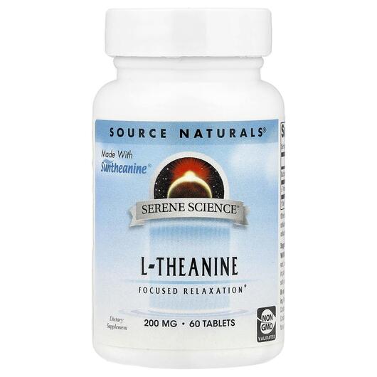 Основное фото товара L-Theanine 200 mg Основное фото товара Source Naturals, L-Теанин, L-Theanine 200 mg, 60 таблеток