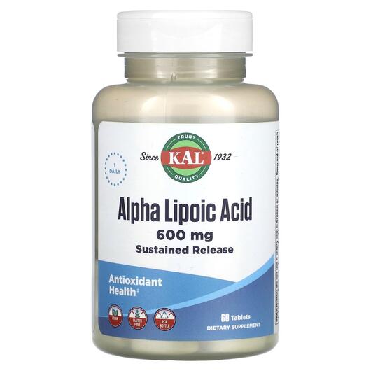 Основное фото товара Alpha Lipoic Acid 600 mg Основное фото товара KAL, Альфа-липоевая, Alpha Lipoic Acid 600 mg, 60 таблеток