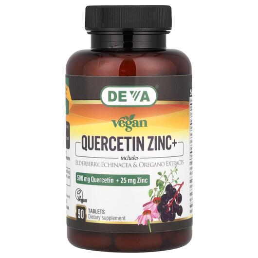 Основне фото товара Vegan Quercetin 500 mg Zinc+ 25 mg Основне фото товара Deva, Vegan Quercetin Zinc+, Кверцетин, 90 таблеток