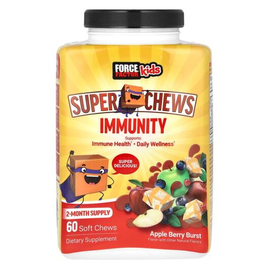 Основное фото товара Kids Super Chews Immunity Apple Berry Burst Основное фото товара Kids Super Chews Immunity Apple Berry, Поддержка иммунитета, 60 т