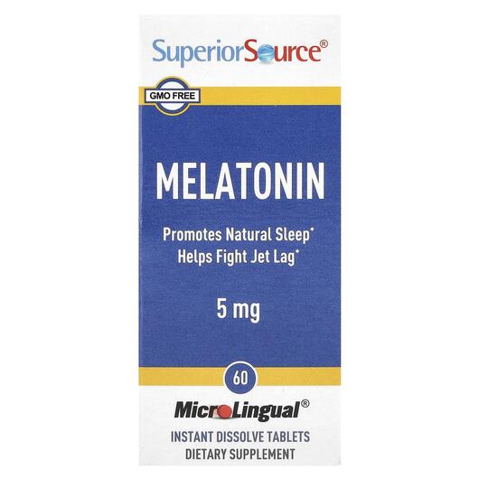 Основне фото товара Melatonin 5 mg Основне фото товара Superior Source, Melatonin 5 mg, Мелатонін, 60 таблеток