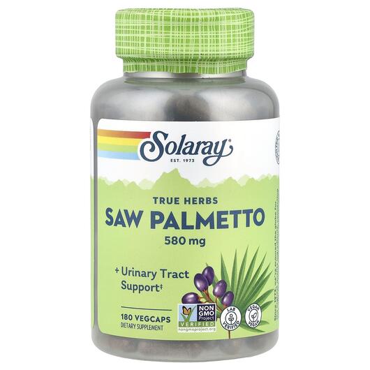 Основное фото товара Экстракт Пальметто 580 мг, Saw Palmetto Whole Berry 580 mg, 180 к