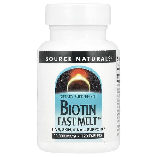 Основне фото товара Biotin Fast Melt 10000 mcg Основне фото товара Biotin Fast Melt 10000 mcg, Вітамін B7 Біотин, 120 таблеток