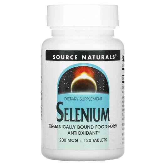 Основное фото товара Source Naturals, Селен 200 мкг, Selenium 200 mcg 120, 120 таблето
