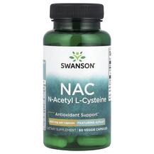 NAC N-Acetyl L-Cysteine N-ацетилцистеин Swanson 60 капсул