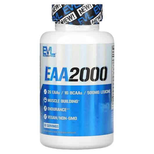 Основне фото товара EAA2000 Основне фото товара EVLution Nutrition, EAA2000, Амінокислоти, 90 капсул