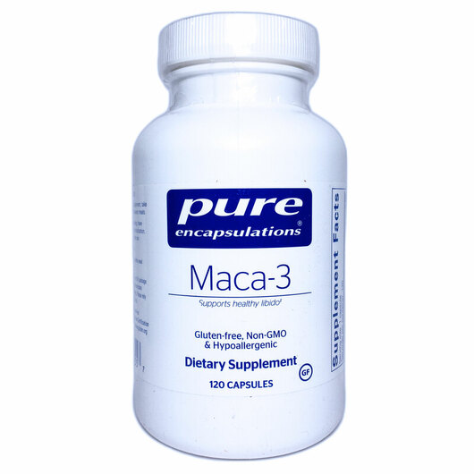 Основное фото товара Maca-3 Основное фото товара Pure Encapsulations, Мака, Maca-3, 120 капсул