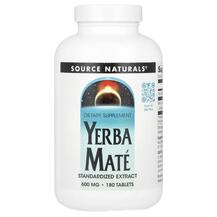 Yerba Mate 600 mg Йерба мате Source Naturals 180 таблеток