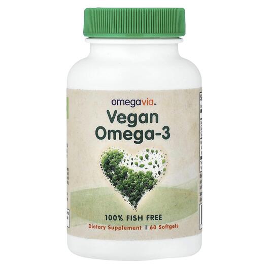 Основне фото товара OmegaVia, Vegan Omega-3, Омега 3, 60 капсул