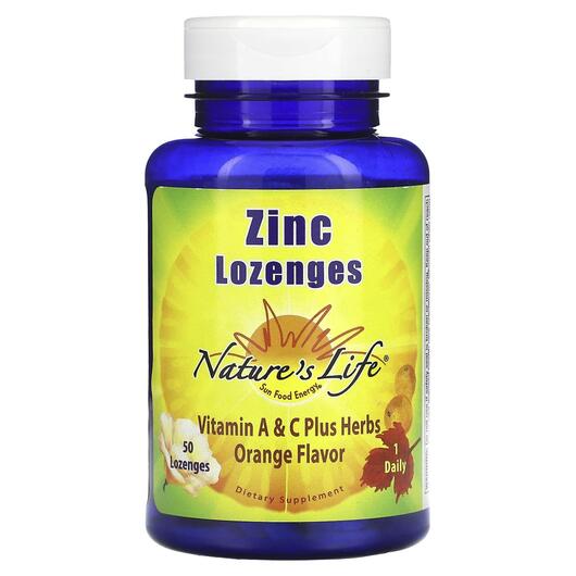 Основное фото товара Natures Life, Цинк, Zinc Lozenges Orange, 50 таблеток