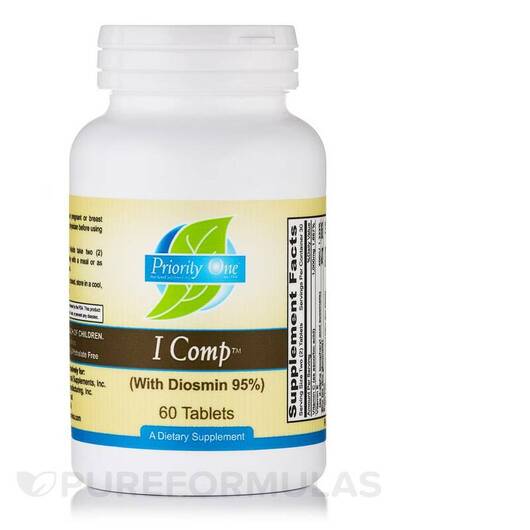 Основное фото товара I Comp With Diosmin 95% Основное фото товара Priority One, Диосмин Гесперидин, I Comp With Diosmin 95%, 60 таб