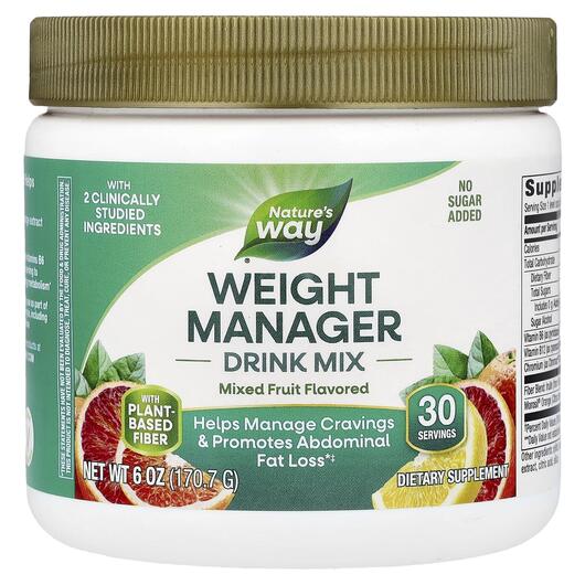 Основное фото товара Контроль веса, Weight Manager Drink Mix Mixed Fruit, 170.7 г