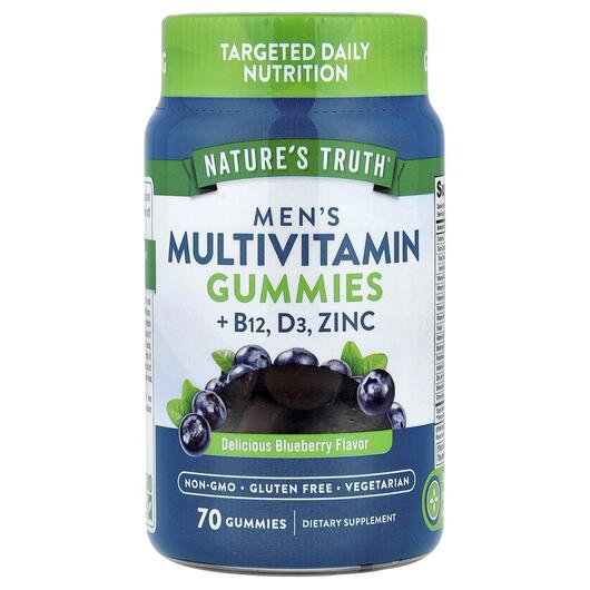 Основне фото товара Men's Multivitamin + B-12 D3 Zinc Blueberry Основне фото товара Nature's Truth, Men's Multivitamin, Вітаміни для чолові