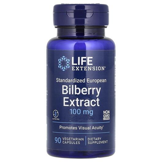 Основне фото товара Standardized European Bilberry Extract 100 mg Основне фото товара Life Extension, Bilberry Extract 100 mg, Чорниця, 90 капсул