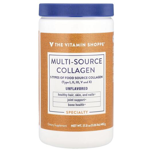 Основне фото товара Multi-Source Collagen Unflavored Основне фото товара TheVitaminShoppe, Multi-Source Collagen Unflavored, Колаген, 482