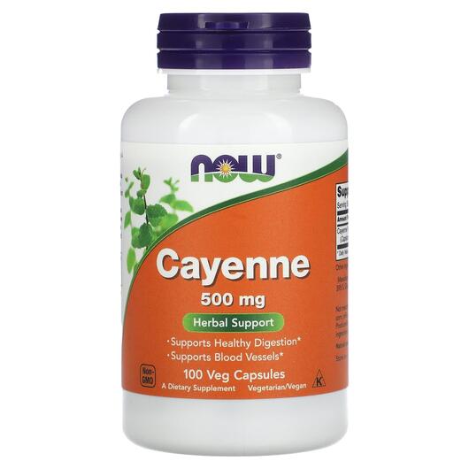 Основное фото товара NOW Foods, Кайенский перец, Cayenne 500 mg, 100 капсул