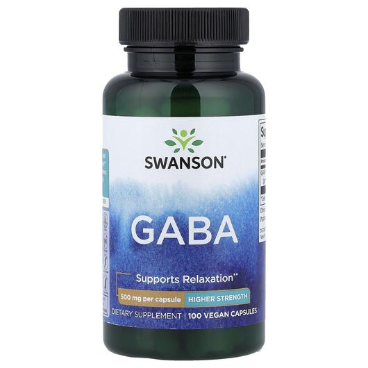 Основне фото товара Gaba High Potency 500 mg Основне фото товара Swanson, Gaba High Potency 500 mg, ГАМК, 100 капсул