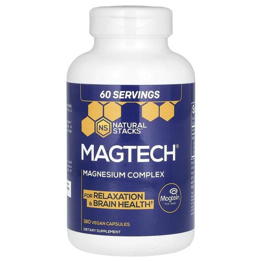 Основне фото товара Magtech Magnesium Complex Основне фото товара Natural Stacks, Magtech Magnesium Complex, Магній, 180 капсул