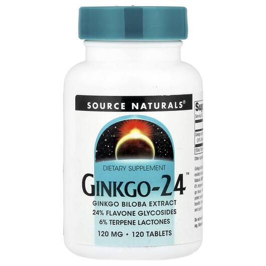 Основное фото товара Ginkgo-24 120 mg Основное фото товара Source Naturals, Гинкго-24 120 мг, Ginkgo-24 120 mg 120, 120 табл