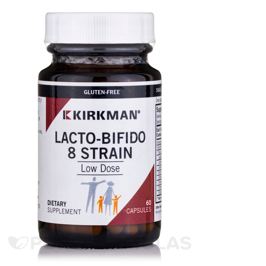 Основне фото товара Lacto-Bifido 8-Strain Low Dose Основне фото товара Kirkman, Lacto-Bifido 8-Strain Low Dose, Пробіотики, 60 капсул