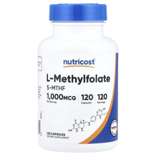 Основное фото товара Methyl Folate 1000 mcg Основное фото товара Nutricost, Метилфолат, Methyl Folate 1000 mcg, 120 капсул