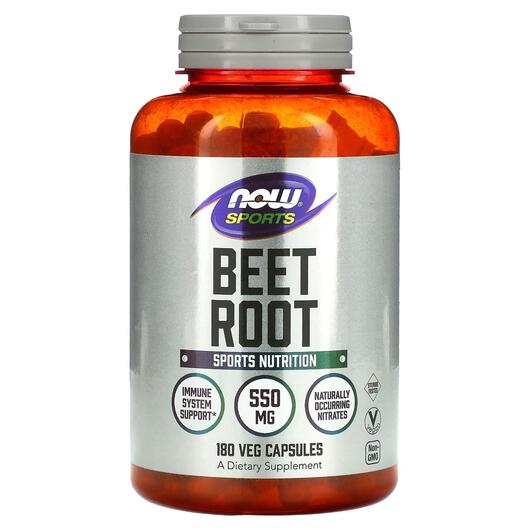 Основное фото товара NOW Foods, Красная свекла 550 мг, Sports Beet Root 550 mg, 180 ка