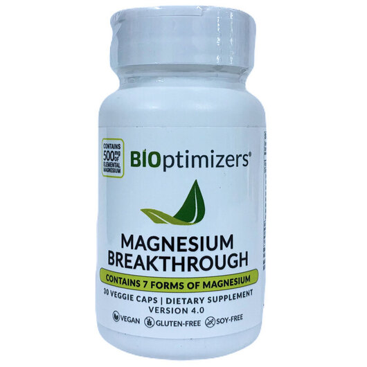 Основное фото товара Magnesium Breakthrough Основное фото товара BiOptimizers, Магний, Magnesium Breakthrough, 30 капсул