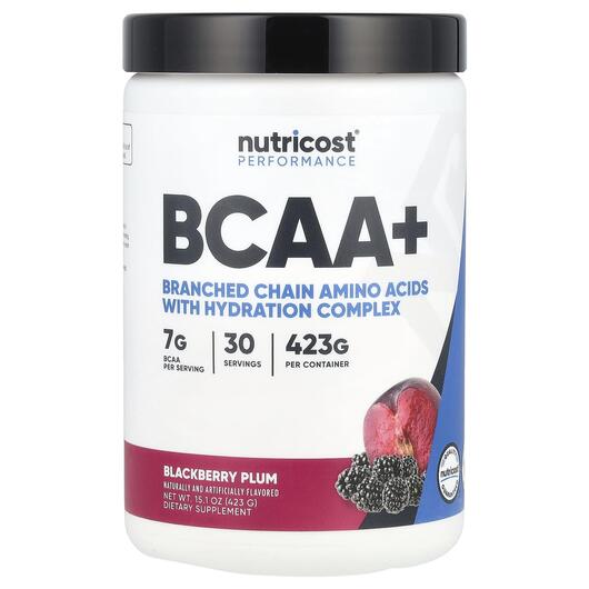 Основное фото товара Performance BCAA+ Blackberry Plum Основное фото товара Nutricost, БЦАА, Performance BCAA+ Blackberry Plum, 423 г