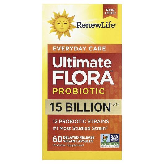 Основное фото товара Ultimate Flora Everyday Probiotic 15 Billion CFU, Пробиотики, 60 