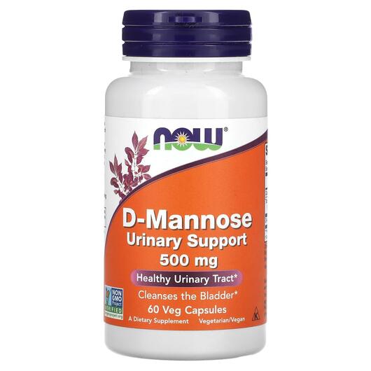 Основное фото товара NOW Foods, Д-манноза, D-Mannose 500 mg, 60 капсул