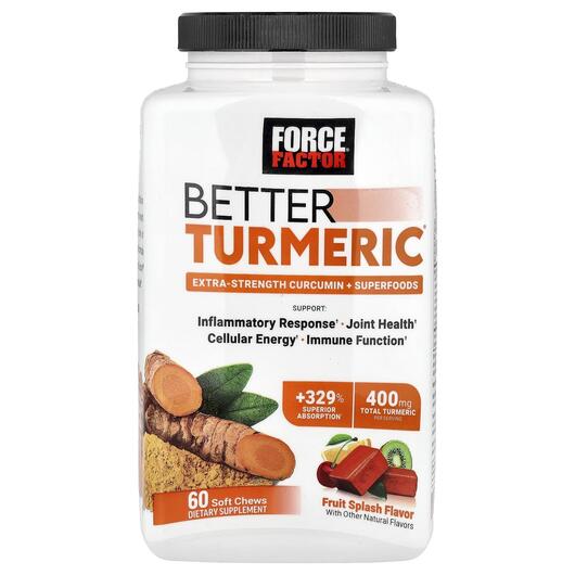 Основное фото товара Better Turmeric Extra Strength Curcumin Fruit Splash Основное фото товара Корень куркумы, Better Turmeric Extra Strength, 60 капсул