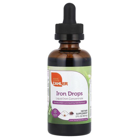 Основне фото товара Iron Drops Great-Tasting Mixed Berry Основне фото товара Zahler, Iron Drops Berry, Залізо, 59 мл