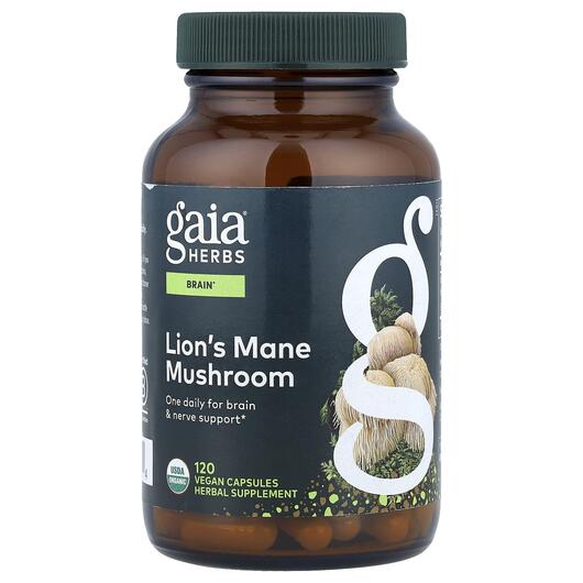 Основное фото товара Gaia Herbs, Грибы, Lion's Mane Mushroom, 120 капсул