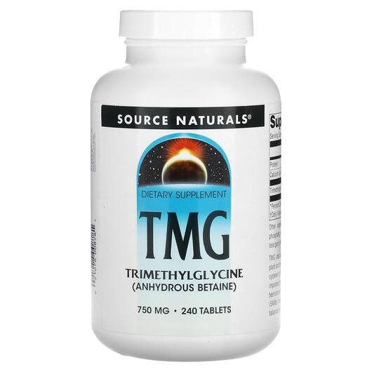 Основне фото товара TMG Trimethylglycine 750 mg 240, TMG триметилгліцин 750 мг, 240 т