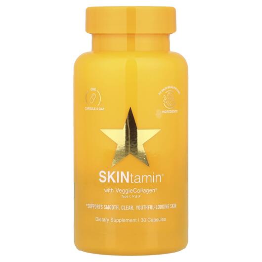 Основне фото товара HAIRtamin, SKINtamin With VeggieCollagen, Колаген, 30 капсул