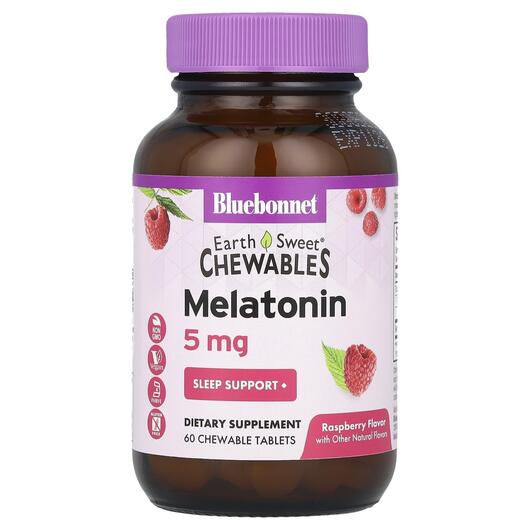 Основное фото товара Earth Sweet Chewables Melatonin Raspberry 5 mg Основное фото товара Bluebonnet Nutrition, Мелатонин, Melatonin 5 mg Chewables, 60 кон