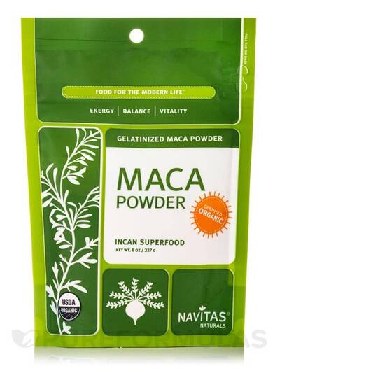 Основне фото товара Navitas Organics, Organic Gelatinized Maca Powder, Мака, 227 г