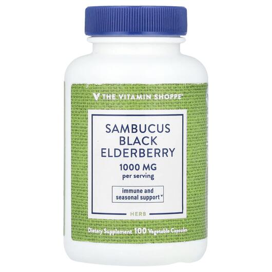 Основне фото товара Sambucus Black Elderberry 1000 mg, Чорна Бузина, 100 капсул